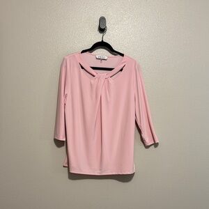 Kasper Blush Pink Twist Front Blouse